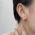 wholesale S925 Sterling Silver Wave C-Shaped Minimalist Plain Hoop Earrings for Women, Korean Dongdaemun New Style Elaborate Stud Earrings-0-5