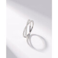wholesale 925 Sterling Silver Cross Ring for Women, Minimalist Style, Niche Design, High-End Feeling, Diamond-Inlaid Knuckle Ring for Index Finger-0-2