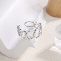 wholesale S925 Hollow Geometric Ring Korean Style Irregular Couple Creative Versatile Trendy Open Adjustable Ring Drop Shipping-0-1