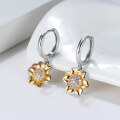 wholesale S925 Sterling Silver Sunflower Earrings with Zirconia, Cross-Border Bestseller, Direct from Manufacturer-0-4