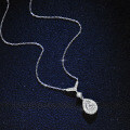 Sterling Silver S925 Wholesale Women's Cross Moissanite Teardrop Pave Choker Necklace-0-3