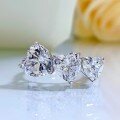 wholesale 925 Silver Heart-shaped Diamond Three-Life Stone Engagement Ring for Women, Proposal Ring, Fashion Wedding Band, Zhuozhifan Jewelry New Collection-0-0