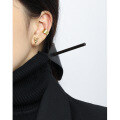wholesale S925 Sterling Silver 618 Korean Version Ins Small Design Sense Minimalist Versatile Irregular Textured Ear Clip for Women Without Ear Piercings-0-2