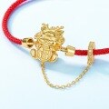 wholesale S925 Sterling Silver New Chinese Style Zodiac Year of the Dragon Lucky Red Rope Coin Bracelet for Women, Small Batch Original Design-0-3