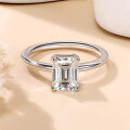 wholesale S925 sterling silver plated with 18K gold cross-border best-selling 2-carat emerald-cut moissanite ring and fancy-shaped moissanite jewelry-0-1