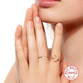 wholesale S925 Sterling Silver Single Row Opal and Diamond Ring, Fashionable Minimalist INS Style Creative Ring-0-2