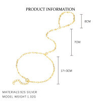 wholesale S925 Sterling Silver Geometric Broken Silver Bracelet For Women,, Versatile And Trendy-L883-Gold 925 Silver