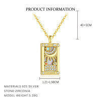 wholesale Gold-plated S925 Sterling Silver-YA0462_Colored zirconium/white shell/moonlight glass_18K yellow plated 925 silver