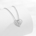 wholesale Sterling silver Yaxi full-set zircon heart necklace for women, versatiledesign with a sense of luxury, gift for girlfriend, collarbone chain accessory-0-0