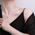 S925 Silver Pendant Necklace, Large Sparkling Starry Sky Cut Pink Diamond, Live Streaming Hit-0-2