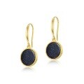 wholesale S925 Sterling Silver Gold-Plated European and American New Minimalist Geometric Blue Crystal Sand Earrings for Women, Fashion Versatile Wholesale from Manufacturer-0-5
