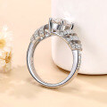 wholesale 18K Gold Plated S925 Sterling Silver Cross-Border Hot-Selling Luxurious 15 Carat Moissanite Ring for Women Engagement Ring-0-2