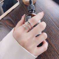 wholesale S925 Sterling Silver Retro Creative Multi-Layer Line Ring Sweet and Edgy Style Trendy Versatile Index Finger Ring-1277QJ/approx. 3.2g Adjustable opening