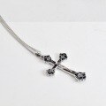 wholesale 925 Sterling Silver Cross Pendant Necklace for Men and Women, Vintage Hip-Hop Punk Style Crossbody Chain-0-1