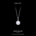 Metal Material Minimalist Fashion Micro-Set Round Zircon Necklace Valentine's Gift Factory Stock Wholesale-0-4