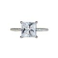 wholesale Platinum Four-Prong Princess Square Halo Setting D Color Moissanite 2 Carat 7X7 Ring Factory Direct-0-4