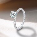 wholesale S925 Sterling Silver Cross-Border Wholesale 1-Carat Moissanite Twist Ring Light Luxury Silver Jewelry High-End Women's Accessories-0-1