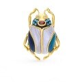 wholesale Metal Material: 925 Silver Enamel Ladybug Brooch, Exquisite Vintage High-End Unique Design Button Pin Accessory-0-4