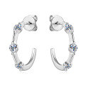 wholesale Sterling Silver Fashionable and Unique Internet-Famous Moissanite Earrings Women C-Shaped High-End Sense Earrings Bamboo Joint Trendy Match Pure Silver Ear Jewelry Wholesale-0-4