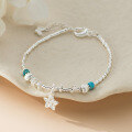 wholesale S925 Silver Fresh Sweet Ins Style Turquoise Butterfly Koi Fish Star Cat's Eye Circular Bracelet S7859-0-0