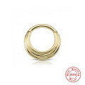 wholesale S925 Sterling Silver Ins Smooth Diamond Inlaid Line Circular Cartilage Nose Ring-0-5