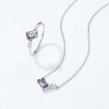 wholesale 925 Silver Wholesale Japanese and Korean New Fashion Minimalist Cultured Alexandrite Necklace Collarbone Chain Light Luxury Style-0-4