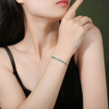 wholesale 925 Silver Zishi Bracelet Inlaid with Emerald Gift Jewelry Source Wholesale Silver Bracelet Ready-to-Ship Dropshipping-0-2