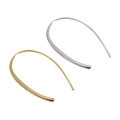 wholesale S925 Sterling Silver ET296 Korean Gold-Plated Earrings INS Minimalist Elegant Versatile Oval U-Shape Earrings for Women-0-4