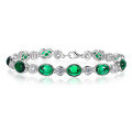 wholesale Metal Material: 925 Silver, Simulated Emerald 6*8 Chalcedony Bracelet, Daily Classic Live Streaming Best-Seller for Dropshipping-0-2