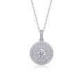wholesale S925 Silver Cross-Border Fashion Round Full Diamond Extravagant Pendant for Women, Light Luxury High-End D Color Moissanite Necklace Wholesale-0-5