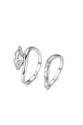 wholesale S925 Sterling Silver Marquise Shape Moissanite Main and Side Ring Set Minimalist Fashion Wholesale Hot Seller for Independent Stores-0-6