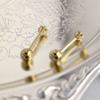 wholesale S925 Sterling Silver Red Elk All-Over Small and Stylish Basic Women's Earrings, Minimalist and Versatile for Daily Commute Ear Accessories-BE0261-Gold 925 Silver