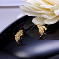 wholesale 925 Sterling Silver Feather Earrings for Women, New Trendy Korean Ear Accessories Fashion Leaf Ear Studs, Dropshipping-Feather zircon earrings 925 silver