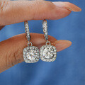 S925 Silver Moissanite Earrings, Luxury Square Studs, Wholesale Factory Direct-0-1