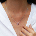 Sterling Silver Pendant with 1-Carat Moissanite, Four-Leaf Clover Necklace for Women-0-1