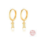 wholesale S925 Sterling Silver French Baguette Earrings with Zirconia,。-0-7