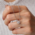 925 Sterling Silver 1-Carat Moissanite Snowflake Pendant Necklace-0-2