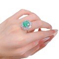 wholesale S925 Silver New Live Stream Style Simulated Paraiba Green 10*12 High Carbon Diamond European-American Luxe Setting Design-0-4