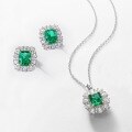 wholesale S925 Silver Plated with 18K Gold, Cross-Border New Retro European and American Style Emerald Earrings with High-Carbon Diamonds Wholesale-0-4