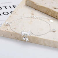 wholesale S925 Sterling Silver Fashion Korean Japanese Countryside Style Orchid Butterfly Bowknot Personality Luxury Versatile Bracelet for Women-306S/approx. 2.9g 925 silver