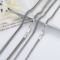 wholesale S925 Sterling Silver Cloud Tide Pavilion Choker Chain Vintage Antique Fox Tail Pendant Necklace for DIY Matching-2.5mm Chopard chain 45cm approx. 12.5g 925 silver