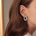 S925 Sterling Silver Moissanite Geometric Hoop Earrings for Women-0-1