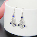 wholesale S925 Sterling Silver Diamond-Inlaid Earrings, Unique and Fashionable Korean Style, Minimalist Design, Zircon Long Drop Earrings for Women-0-3