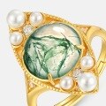 wholesale 10K Gold Plated 925 Sterling Silver New Japanese Minimalist Niche Luxury Moss Ring for Wholesale-0-3
