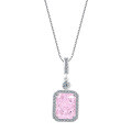 Metal Alloy, White and Blue Diamond-Cut Cubic Zirconia Perfume Bottle Pendant Necklace-0-3