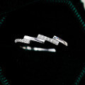 S925 Sterling Silver Hip-Hop Asymmetrical Stacking Ring with Moissanite-0-0