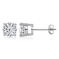 S925 Sterling Silver Square Earrings with Moissanite, Simple and Chic for Commuting.-Style I [Clearance Sale with Free Shipping]  3mm