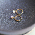 wholesale 9K Gold Full Diamond Small Hoop Earrings, Zirconia Minimalist Elegant Korean Japanese Style Ear Clips-0-3