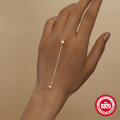 wholesale S925 Sterling Silver Single Row Diamond Accent Claw Set Fringe Chain Bracelet Ring-0-1