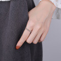 wholesale S925 Sterling Silver Korean Dongdaemun Minimalist Fresh Pig Nose Tassel Adjustable Chain Ring-0-2